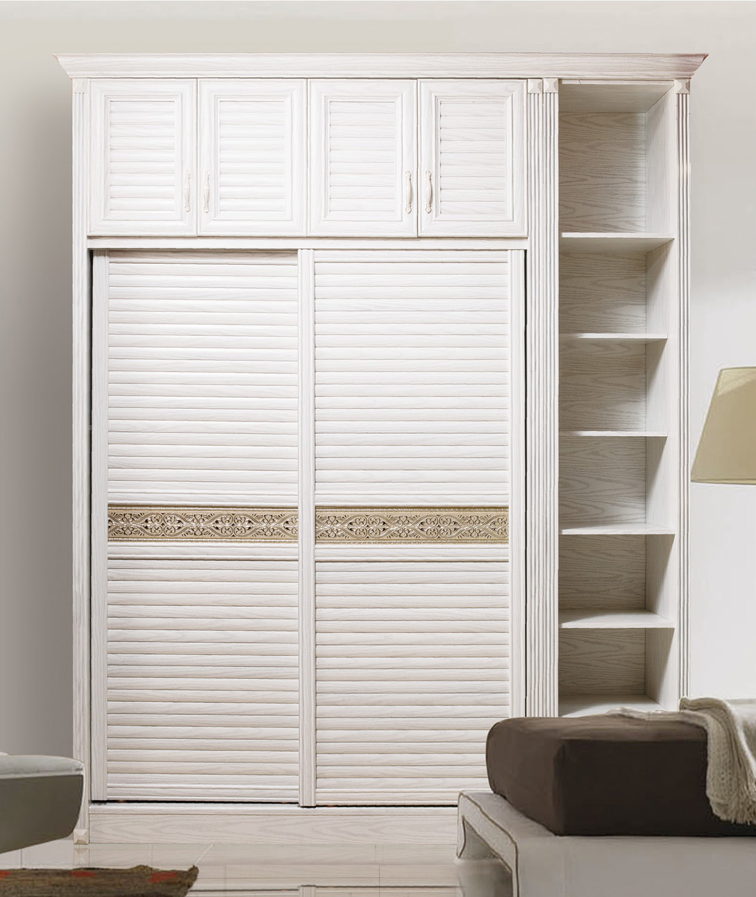 全鋁衣柜-02（風格：簡歐；顏色：暖白）