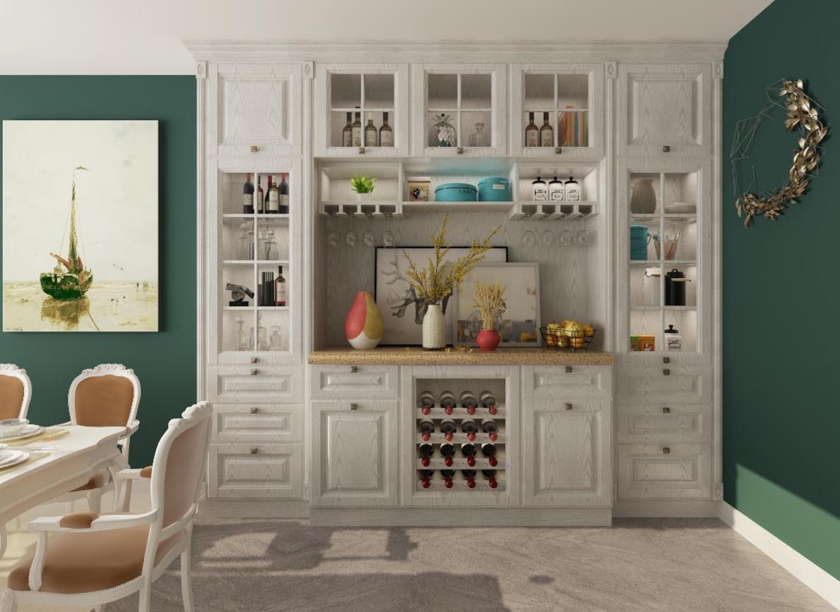 全鋁酒柜-01（風格：簡歐；顏色：白橡）